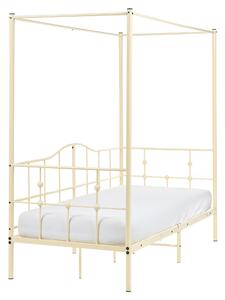 Posteľ s baldachýnom béžová kovová 90 x 200 cm moderný romantický štýl spálňa detská izba