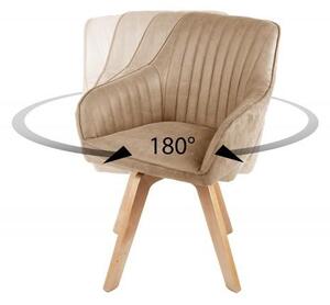 Invicta Interior - Otočná dizajnová stolička LIVORNO, champagne, zamat