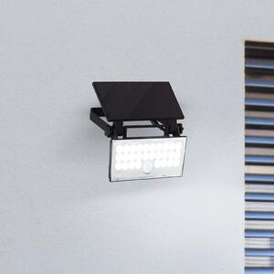 LED solárny vonkajší nástenný reflektor Luton Sensor, čierny, W 19 cm