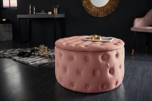 Nemecko - Elegantná taburetka MODERN BAROQUE 75 cm zamat, ružová