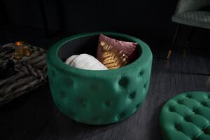 Invicta Interior - Elegantná taburetka MODERN BAROQUE 75 cm zamat, smaragdovo zelená