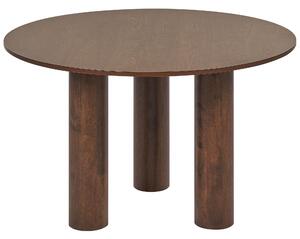 Jedálenský stôl tmavé drevo MDF stolová doska nohy z kaučukového dreva ⌀ 120 cm moderný rustikálny štýl