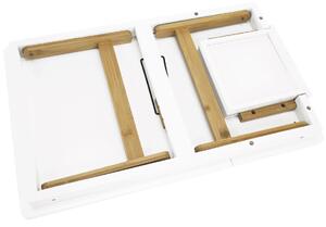 Stolík na notebook Melten - biela / bambus