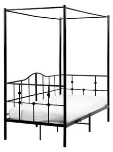 Posteľ s baldachýnom čierna kovová 90 x 200 cm moderný romantický štýl spálňa detská izba