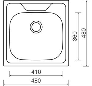 Nerezový drez Sinks CLASSIC 480 V 0,8 mm leštený