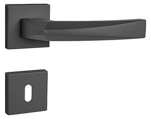 Dverové kovanie MP FO - CRYSTAL - HR (BS - Čierna matná), kľučka-kľučka, Bez spodnej rozety, MP BS (čierna mat)