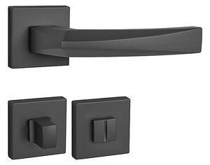 Dverové kovanie MP FO - CRYSTAL - HR (BS - Čierna matná), kľučka-kľučka, Bez spodnej rozety, MP BS (čierna mat)