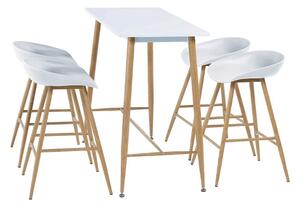Barový stôl Dorton - biela / buk