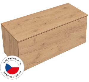 CERANO - Kúpeľňová skrinka Adele - zlatý dub Craft + doska pod umývadlo Adele - 18 mm - 120,2x41,8x45,3 cm