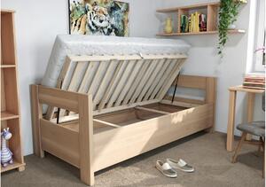 ELA masívna posteľ s opierkou a úložným priestorom