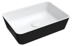 OMNIRES - Umývadlo na dosku Parma - M+ - 50 x 35 cm - biela/čierna