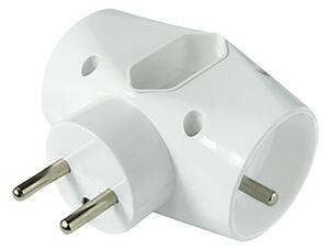 SOLIGHT Zásuvka rozbočovacia P90 IP20/230V/2x10A + 1x2,5A, biela