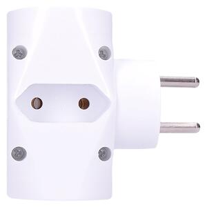 SOLIGHT Zásuvka rozbočovacia P90 IP20/230V/2x10A + 1x2,5A, biela