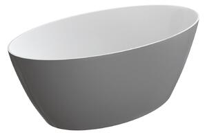 OMNIRES - Voľne stojaca vaňa Siena M+ - 161 x 81 cm - biela/sivá