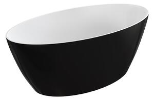 OMNIRES - Voľne stojaca vaňa Siena M+ - 161 x 81 cm - biela/čierna