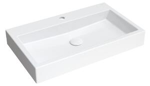 OMNIRES - Umývadlo na dosku/nástenné Thasos, M+, 70 x 42 cm - biela