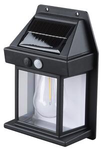 SOLIGHT LED solárna lucerna nástenná, teplá biela, 12x17cm, čierna