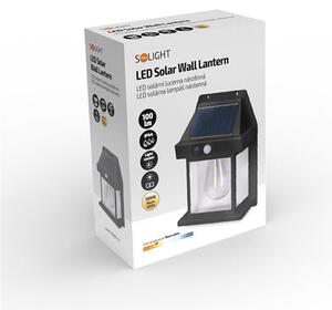 SOLIGHT LED solárna lucerna nástenná, teplá biela, 12x17cm, čierna