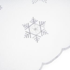Forbyt Vianočný obrus Vločky biela, 85 x 85 cm