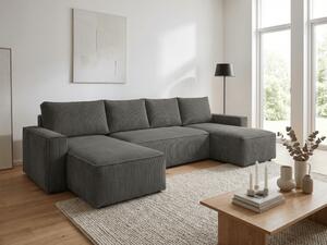 AKCIA Tmavo sivá sedacia súprava do U SMART COSARO 295x140 cm II. trieda