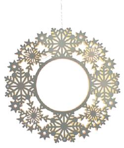 SOLIGHT LED drevený vianočný veniec, 10x LED, biela, 30cm, časovač, 2x AA