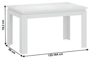 Rozkladací jedálenský stôl Lindy - biela
