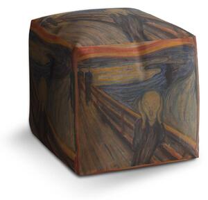 Sablio Taburet Cube Výkrik - Edvard Munch - 40x40x40 cm
