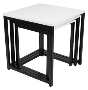 Konferenčný stolík (3 ks) Kastler New Typ 3 - biela / čierna