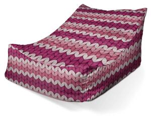 Sablio Sedací vak Lounge Striedajúce ružové pletenie - 80 x 95 x 50 cm