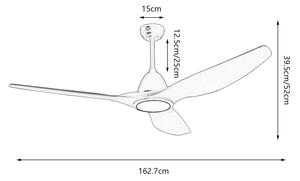 ZEVENTI - LED stropný ventilátor URBINO LED/20W/230V Wi-Fi Tuya biela + diaľkový ovládač