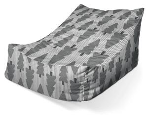 Sablio Sedací vak Lounge Sivé stromčeky - 80 x 95 x 50 cm