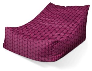 Sablio Sedací vak Lounge Pletenie vo fuksiovej farbe - 80 x 95 x 50 cm