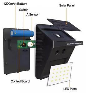 Vonkajšie solárne LED 20 svetlo so senzorom
