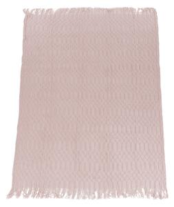 Pletená deka so strapcami Sulia Typ 1 120x150 cm - svetloružová
