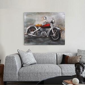 Dizajnový kovový obraz Motobike 120x95cm, ručne maľovaný