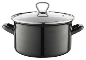 Smaltovaný hrniec s pokrievkou 3,3 l, čierna