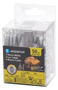 Aigostar - vonkajší LED reťaz 50xLED/8 funkcií 3xAA 5,3m IP44 teplá biela