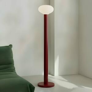 Stojacia lampa Flo, červená, výška 138 cm, 1-pl., sklo, Červená, Obývacia izba / jedáleň, kov, Dizajn, Stojaca lampa