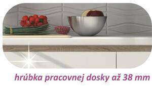 Kuchyňa Line 260 - biely vysoký lesk / dub sonoma