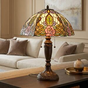 Rajská stolná lampa Eden v štýle Tiffany, Viacfarebné, Obývacia izba / jedáleň, Sklo, Tiffany, Stojacie svietidlo