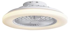 Stropný ventilátor biely 48,5 cm vrátane stmievateľného RGB LED s diaľkovým ovládaním - Clemo
