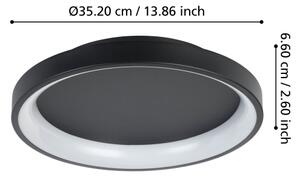 Eglo 901251 - LED Stmievateľné stropné svietidlo LORETELLO LED/12W/230V čierna + DO