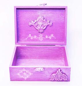 Ručne maľovaná ozdobná krabička – Šperkovnica Ružová