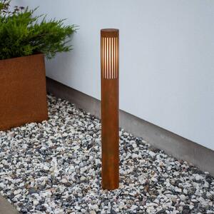 Chodníkové svetlo Pistoia, farba hrdzavá, výška 95 cm, kov, IP54, Hnedá / hrdzavá, Hliník, Osvetlenie príjazdovej cesty