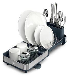 Čierny nastaviteľný plastový odkvapkávač 31x19 cm Extend Slim Steel – Joseph Joseph
