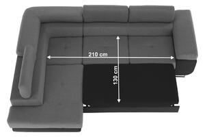 Rohová sedačka s rozkladom a úložným priestorom Gelan New L - sivá / čierna