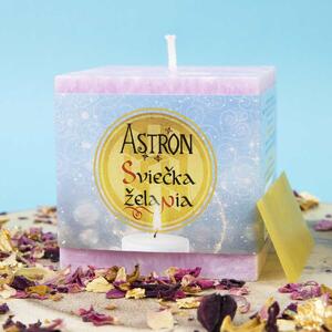 Sviečka želania Astron - kocka 6,5 cm, Púdrová ružová