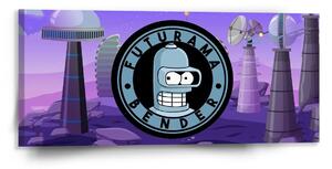 Sablio Obraz Futurama Bender Planéta s vysielačmi - 110x50 cm