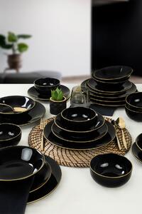 ASIR Porcelánová jedálenská súprava 24 ks BLACK čierne zlato