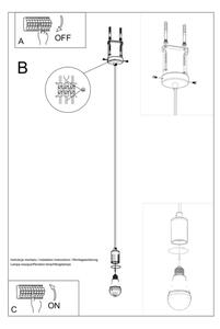 Luster na lanku EDISON 1xE27/60W/230V čierna